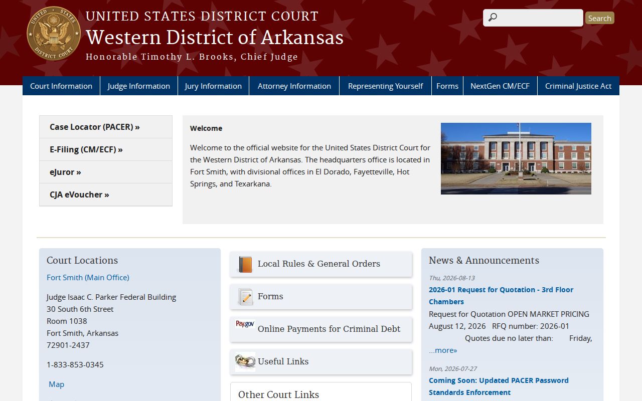 Federal district court source for Columbia County court records