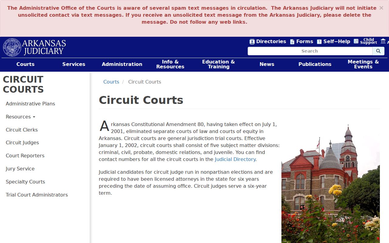 Arkansas Circuit Court structure for Columbia County criminal court dockets