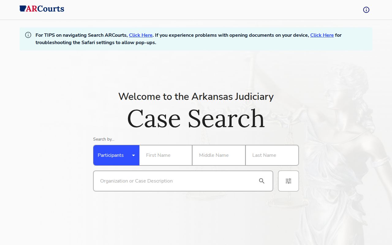 Columbia County court docket Search ARCourts participant interface