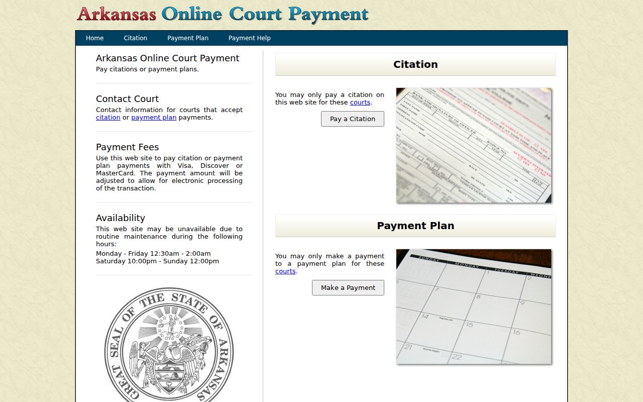 Columbia County traffic court records and the Arkansas eTraffic participating-court interface